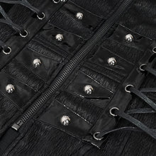 Load image into Gallery viewer, ct194 black men's fake girdle slim fit punk hooded men coat