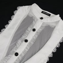 Load image into Gallery viewer, SHT09702 White Gothic daily life Sleeveless women Blouse