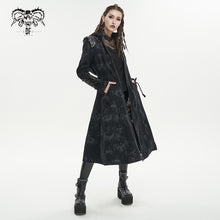 Load image into Gallery viewer, CT202 Women Punk Irregular Pattern Print Long Trench Coat