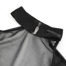 Load image into Gallery viewer, TT234 black Long Sleeve Asymmetric Mesh T-shirt
