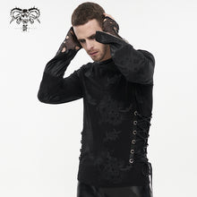 Load image into Gallery viewer, TT204 Men Torn Spider Web Printed Long Sleeve T-Shirt