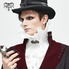 Load image into Gallery viewer, AS07602 Unisex Gothic white pleated high neck collar