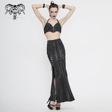 Load image into Gallery viewer, SKT124 Snakeskin pattern symmetrical slit skirt