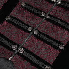 Load image into Gallery viewer, CT19902 Gothic dark pattern four-breasted black and red coat