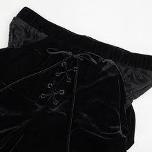 Load image into Gallery viewer, EPT012 Fake two-piece flocked mesh flared pants