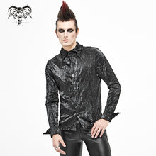 Load image into Gallery viewer, SHT067 Punk shiny pleated basic style men shirts