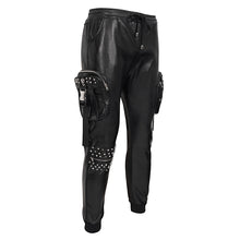 Load image into Gallery viewer, PT184 Men's side pockets metal decoration leather feet pants