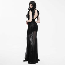 Load image into Gallery viewer, ESKT005 party darkness floral pattern floor length sexy women lace fishtail dress