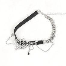 Load image into Gallery viewer, AS136 punk women adjustable chain Spider web metal asymmetric choker