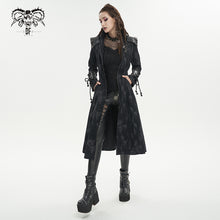 Load image into Gallery viewer, CT202 Women Punk Irregular Pattern Print Long Trench Coat
