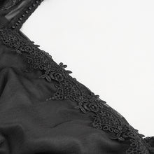 Load image into Gallery viewer, ESKT03701 Black Satin Lace Long Sleeve Gown Dress