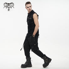 Load image into Gallery viewer, SHT094 black punk sleeveless men's tattered shirt