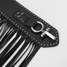 Load image into Gallery viewer, AS098 black punk leather tasseled belts