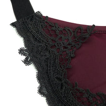 Load image into Gallery viewer, SST008 Burgundy Gothic Lace Swimsuit Set