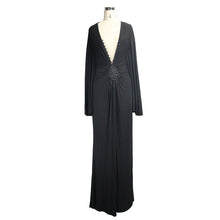 Load image into Gallery viewer, SKT040 chinese frog button sexy women bat sleeve deep V neck evening dress