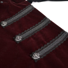 Load image into Gallery viewer, CA02602 Gothic wine fur collar velvet cloak
