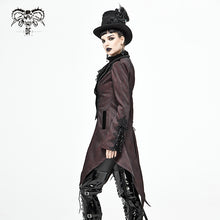 Load image into Gallery viewer, CT17102 Wave pattern wine Gothic fake two-piece jacquard coat