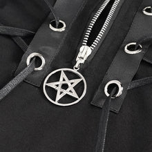 Load image into Gallery viewer, TT210 black men short sleeves shoulder string loose Hoodie