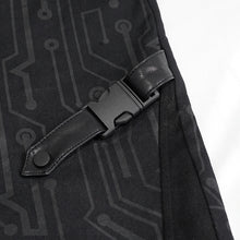 Load image into Gallery viewer, PT142 Cyberpunk circuit printed leather loops women pants