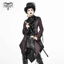 Load image into Gallery viewer, CT17102 Wave pattern wine Gothic fake two-piece jacquard coat