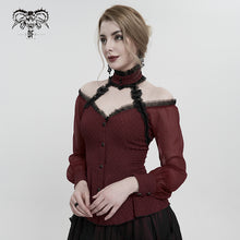 Load image into Gallery viewer, SHT09502 Red Off shoulder Lolita blouse
