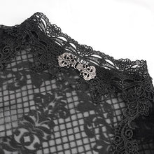 Load image into Gallery viewer, ETT026 Summer V neck flocked floral classic beauty sexy Gothic women top