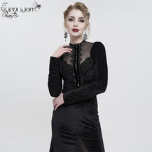 Load image into Gallery viewer, ESKT039 Small stand collar Paisley lace dress