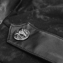 Load image into Gallery viewer, CT143 winter military uniform open collar printed punk men belted long coat with bag