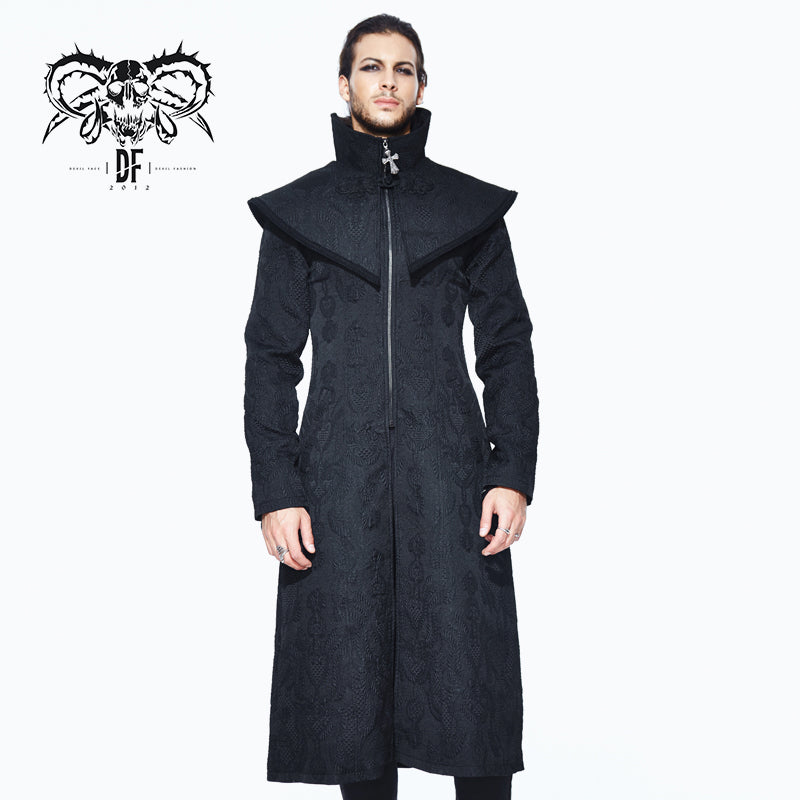 CT088 devil fashion brand Gothic pattern men coat with shawl collar