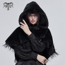 Load image into Gallery viewer, CA02501 Short dark grained plush hooded cloak