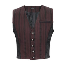 Load image into Gallery viewer, WT06602 RED Striped Removable Swallowtail Men's Vest