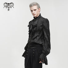 Load image into Gallery viewer, SHT092 Pleated Rubberized Gothic Men's Shirt