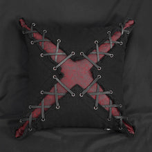 Load image into Gallery viewer, LS006 Punk black and red X-shaped pillow