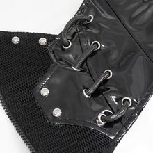 Load image into Gallery viewer, AS074 Cyberpunk bright leather women lace up mesh belts