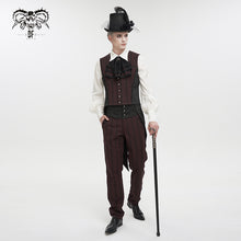 Load image into Gallery viewer, PT18902 Gothic red and black striped mid-high waist men's trousers