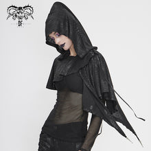 Load image into Gallery viewer, CA021 dark thin hooded  small shawl