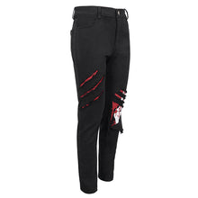 Load image into Gallery viewer, PT191 Ripped Leg Bloody Printed Men's Punk Trousers