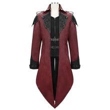 Load image into Gallery viewer, CT06902 punk handsome movie cool actor red hooded leather long coats