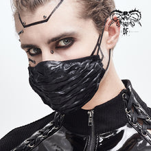 Load image into Gallery viewer, MK027 breathable cyber punk shine pleated men leather face masks