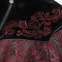 Load image into Gallery viewer, CT20502 Black and Red Jacquard Embroidered Jacket