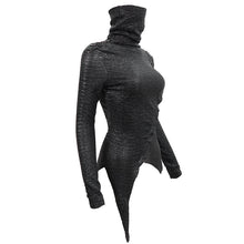 Load image into Gallery viewer, TT181 Punk high neck pleated T-shirt