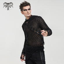 Load image into Gallery viewer, TT186 Punk Hooded Irregular Big Net T-shirt
