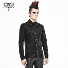 Load image into Gallery viewer, SHT066 Punk chain drawstring men shirts