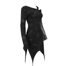 Load image into Gallery viewer, SKT134 Bone printing asymmetric off-the-shoulder dress