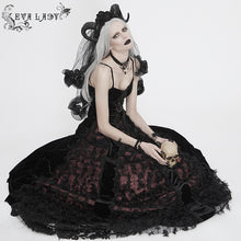 Load image into Gallery viewer, ESKT032 Burgundy Gothic Sling Dress