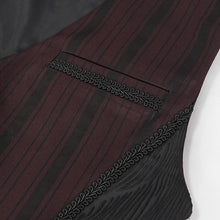Load image into Gallery viewer, WT06602 RED Striped Removable Swallowtail Men's Vest