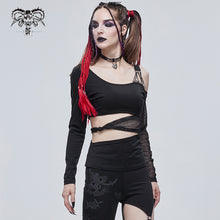 Load image into Gallery viewer, TT175 Hollow out waist Bandage strapless long-sleeved T-shirt