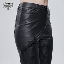 Load image into Gallery viewer, PT157 Gothic velvet printed basic style black women leather leggings