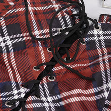 Load image into Gallery viewer, SST019C Scottish red plaid swimsuit blouse