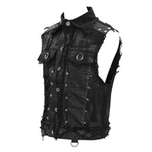 Load image into Gallery viewer, WT043 devil fashion punk heavy metal hand painted faded effect men printing waistcoats